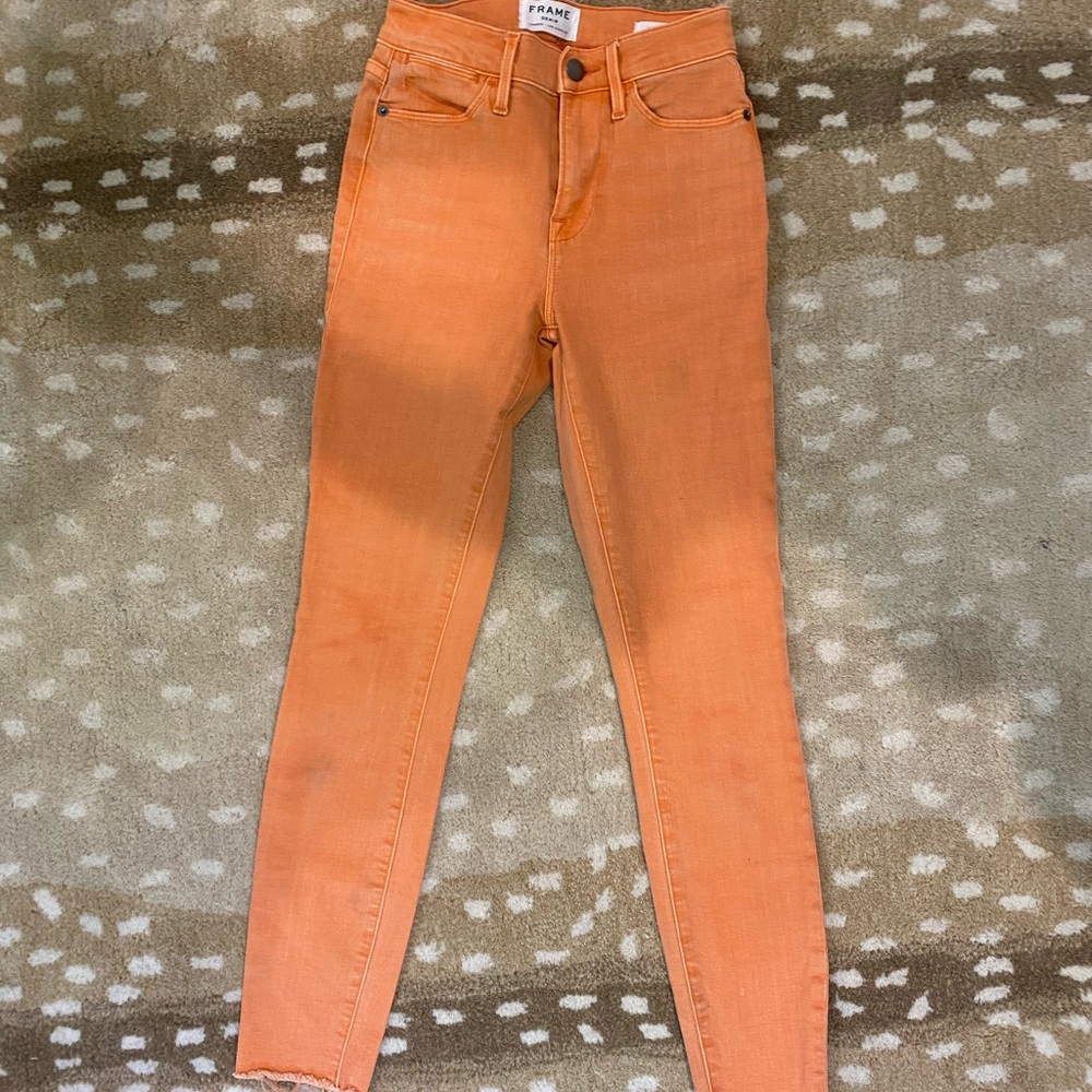 Frame Denim Orange High Rise Jeans